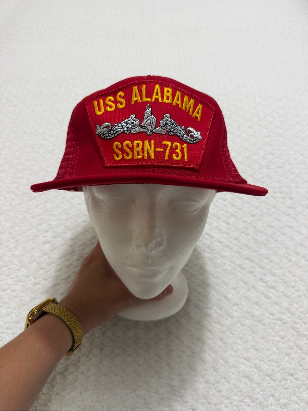 USS Alabama SSBN 731 Hat Cap Mesh Back Trucker Red Vintage Northstar Brand